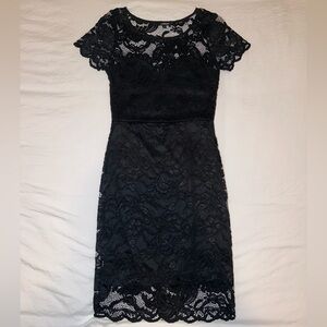 Ambiance Black Lace Midi Dress